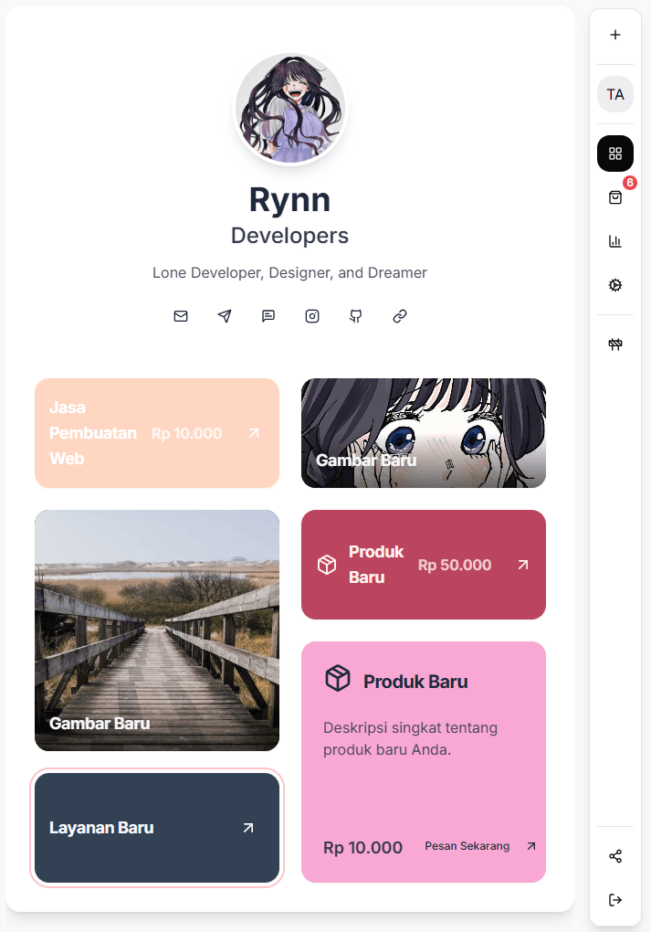 Stall Grid Customizable Portfolio